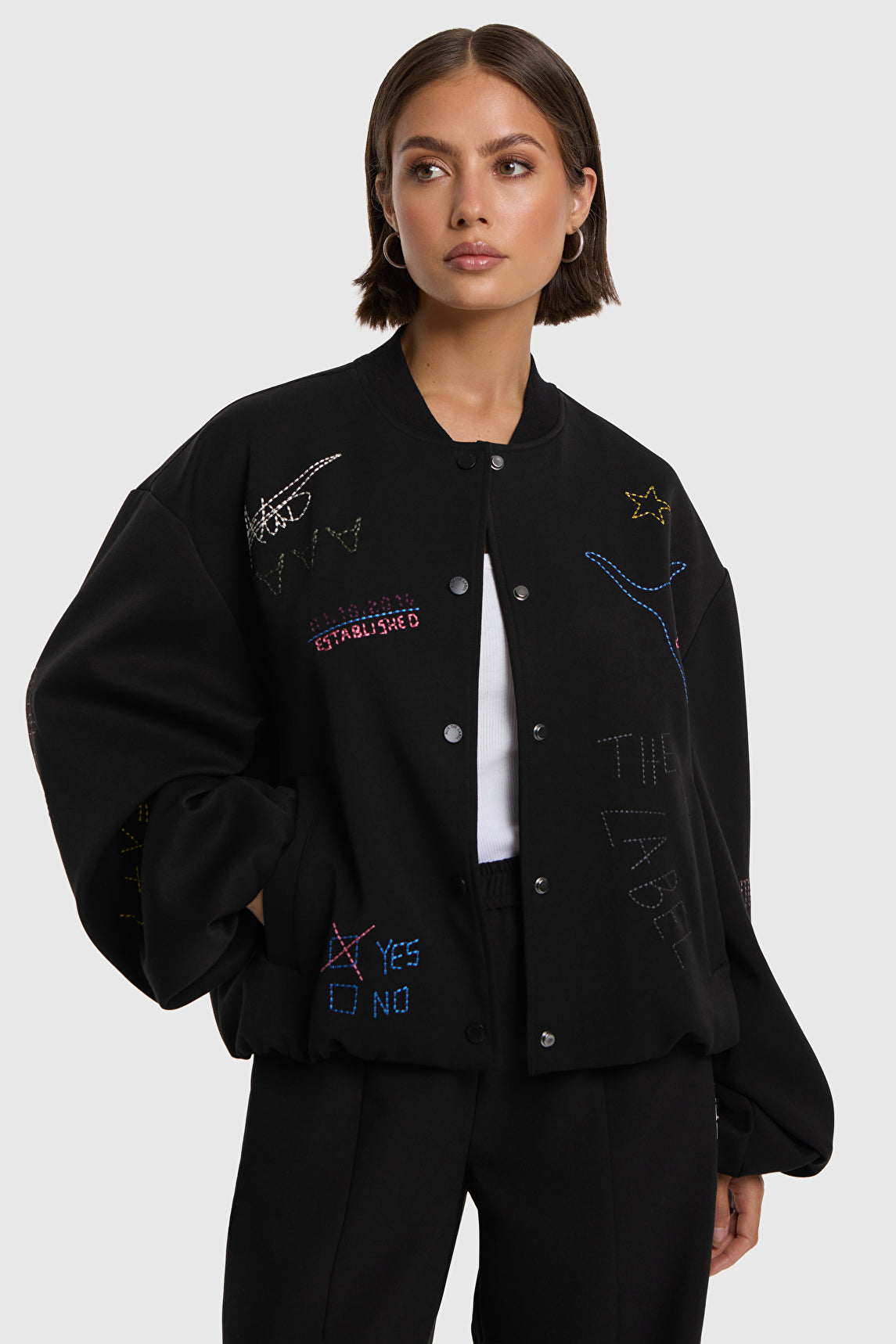 ALIX WOVEN ARTWORK BOMBER