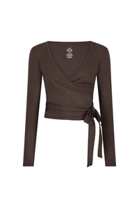 LOLA BRUNA WRAP TOP - ESPRESSO