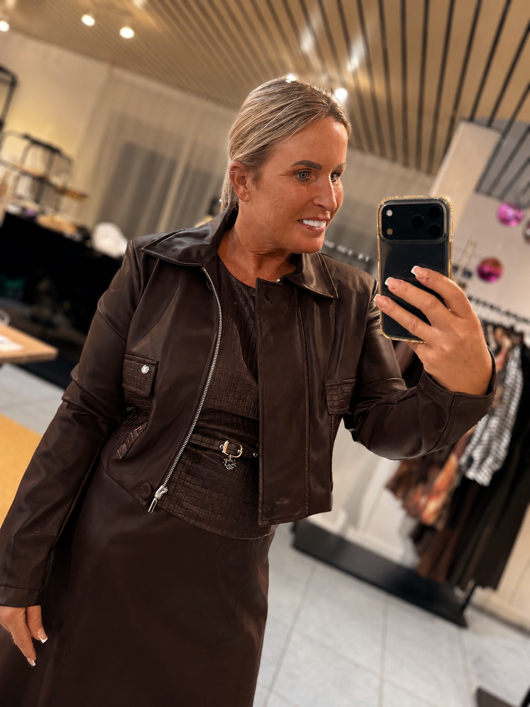 RINA AVRA JACKET - BROWN