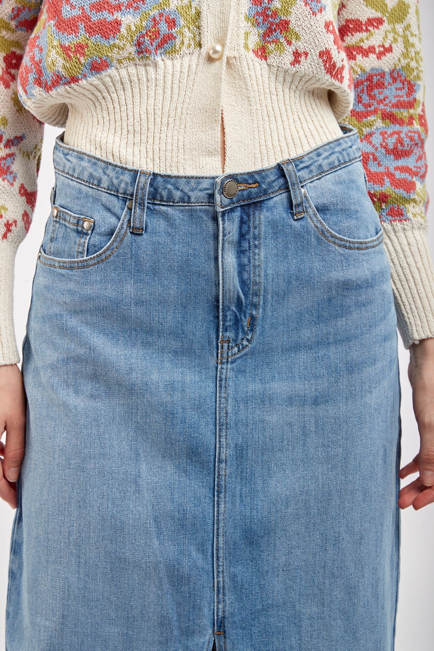Toxik Long Jeans Skirt -Z014