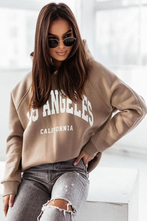 Hoodie Sweater Los Angeles - Beige
