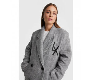 Alix the label Long Wool Coat -Grey Melange