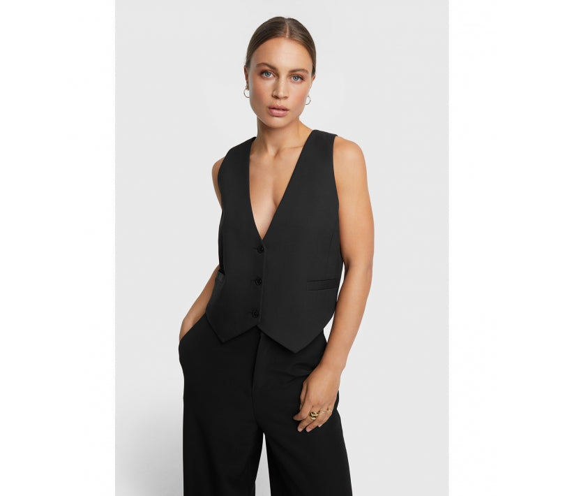 Alix the label Fitted Waistcoat - Black