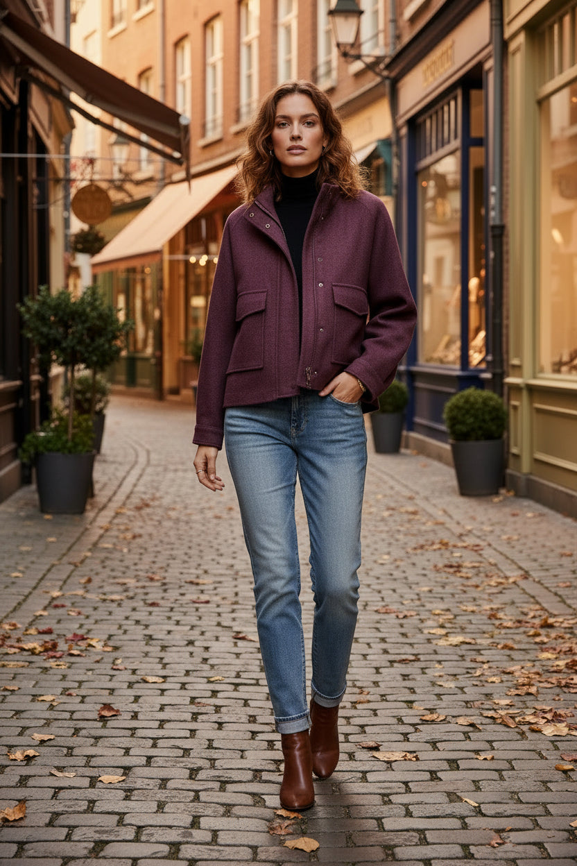 AMELIE HANOVRE JACKET - AUBERGINE