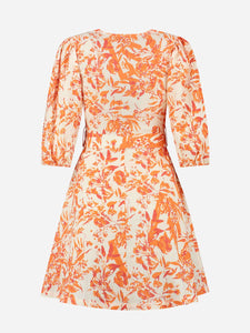 Nikkie Rachel Strcture Dress - Sun Oranje - Cream