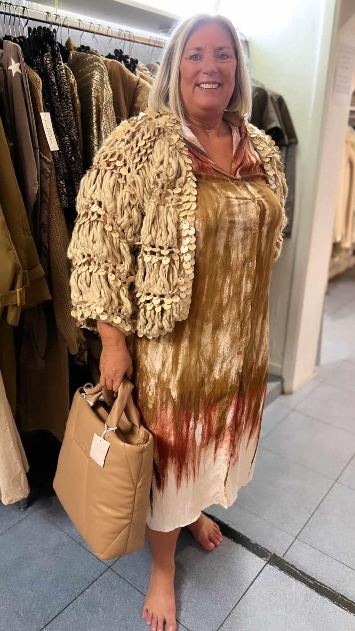 Renhilde Dress - Multicolor Latte