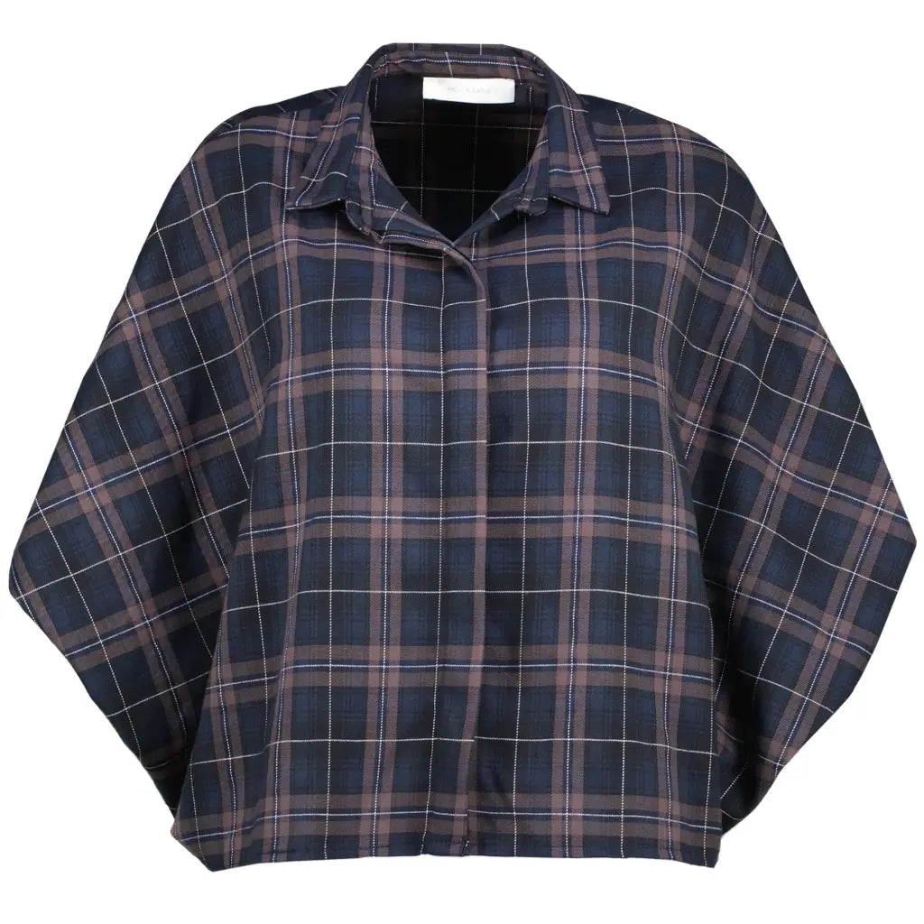 AMELIE CHATELET CARREAU BLOUSE - NAVY