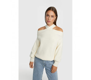 Alix the label Knitted Fancy Neck -Crème