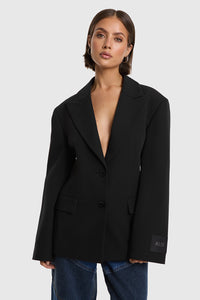 ALIX WOVEN FITTED BLAZER