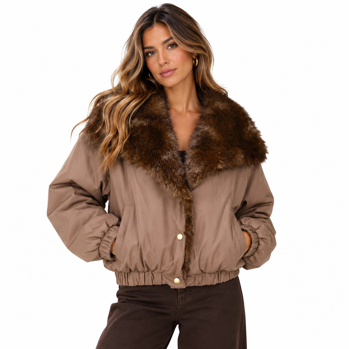 AMELIE MALMEDY REVERISBLE JACKET - BROWN