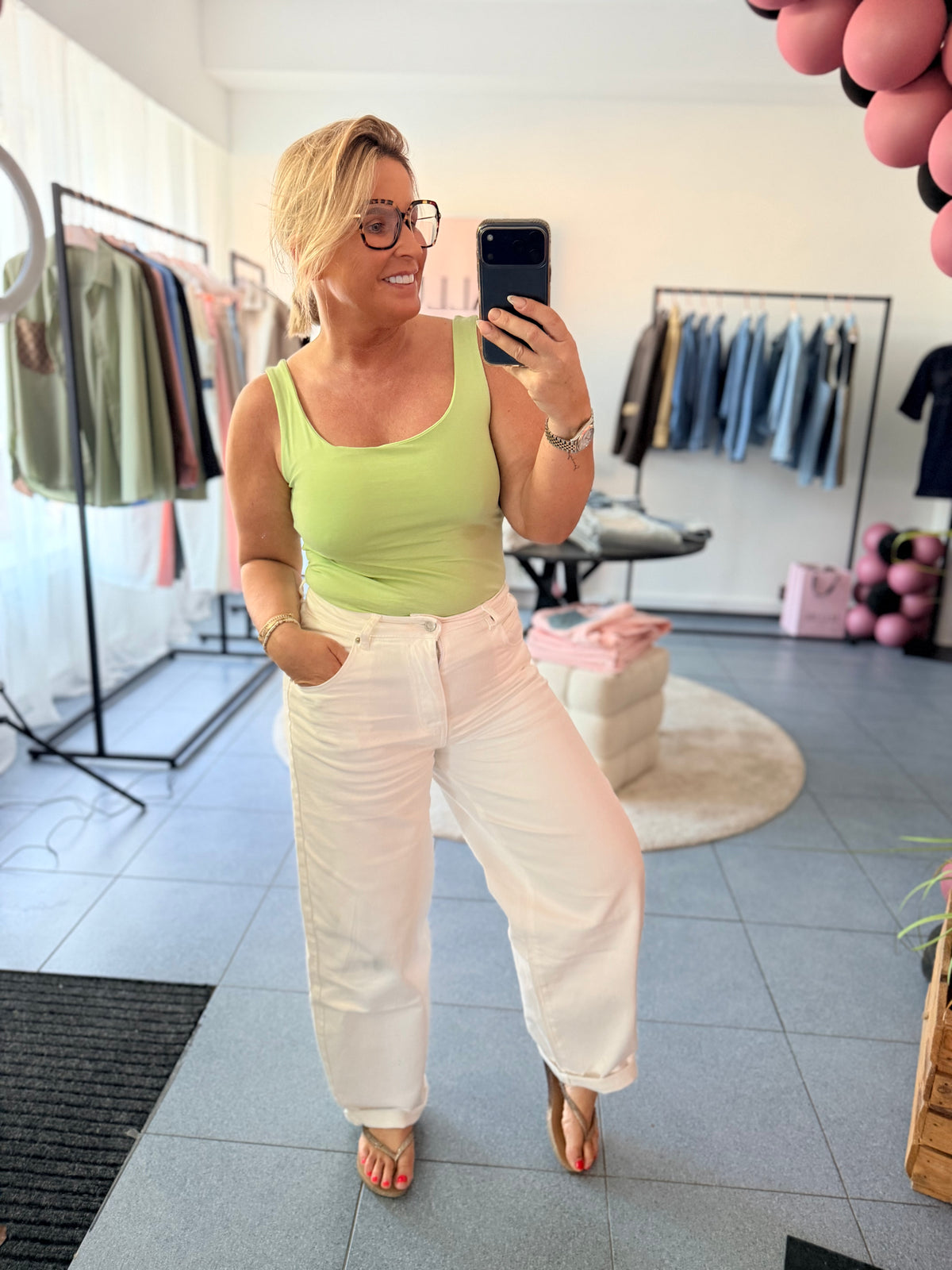 BARREL JEANS - WHITE
