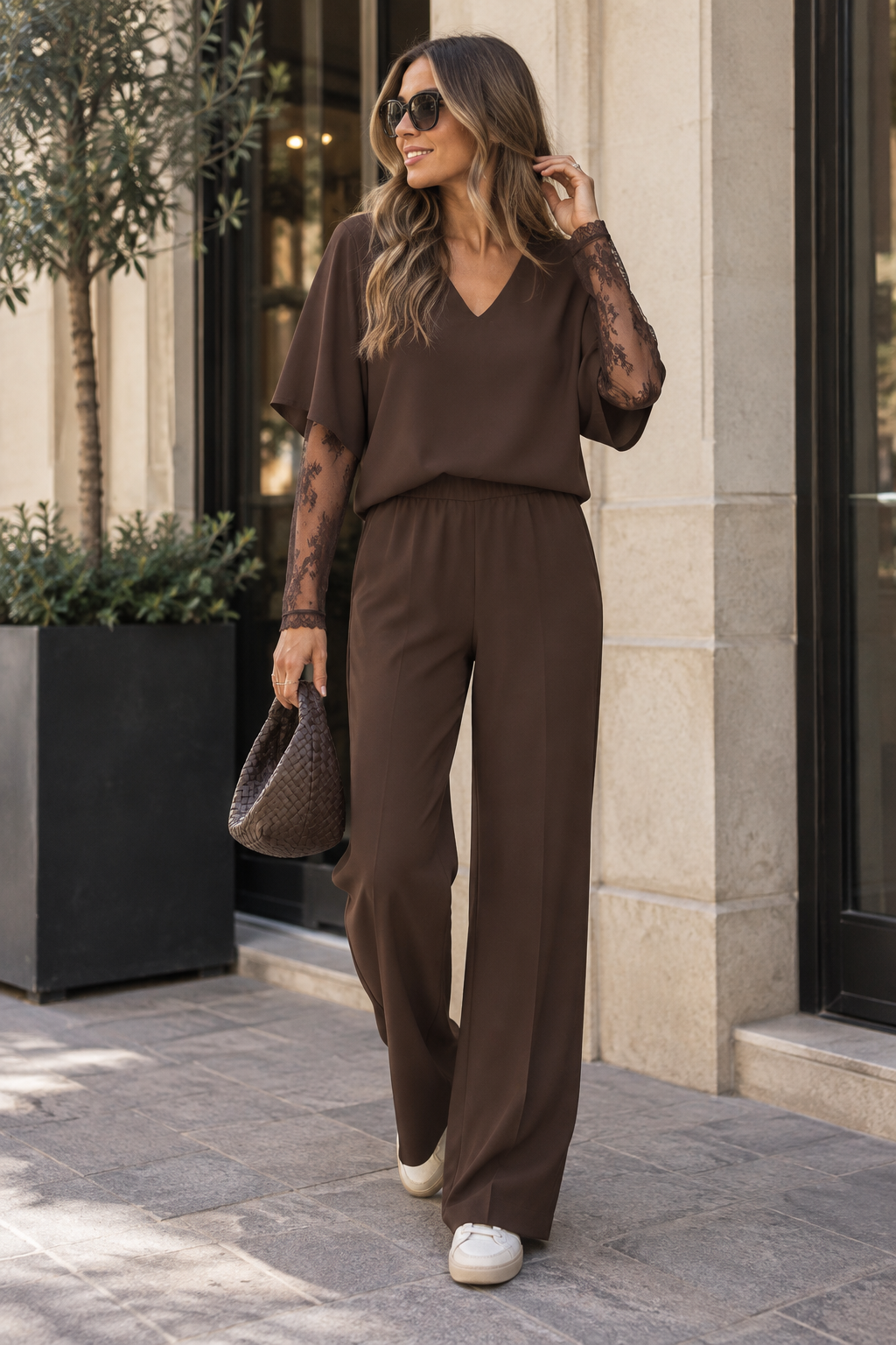 AMELIE CALCUTA BLOUSE - BROWN
