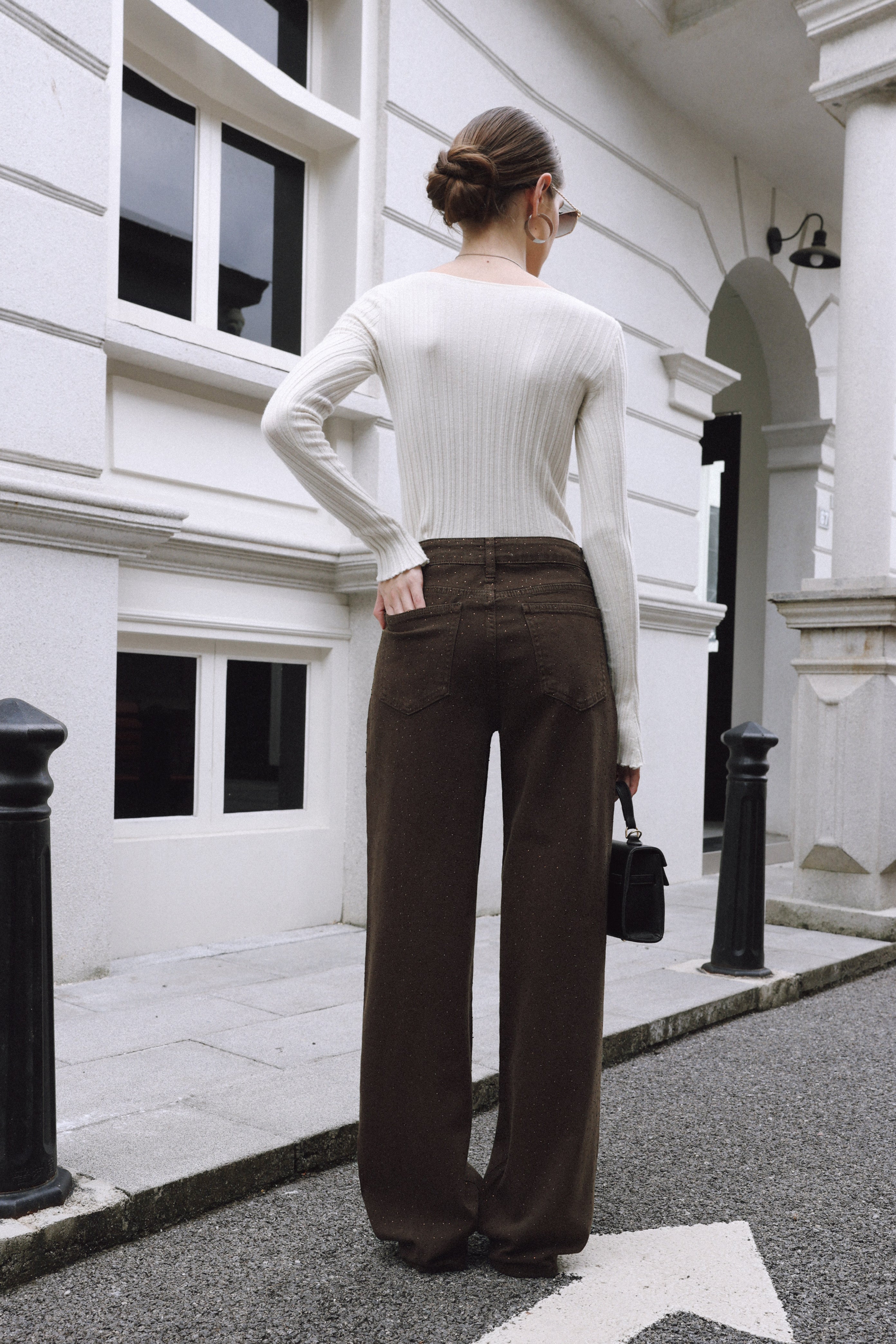 Wide leg with strass