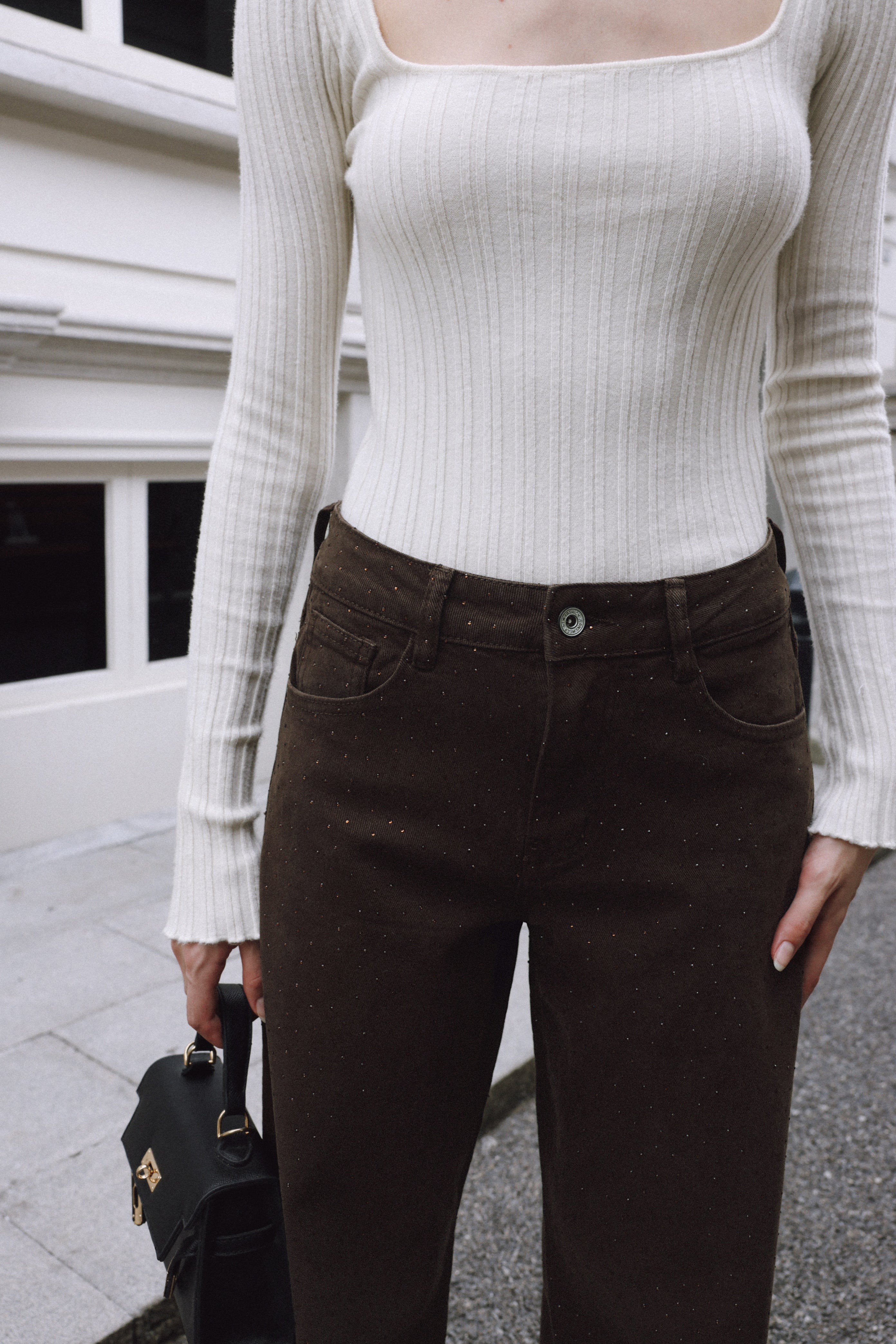 Wide leg with strass