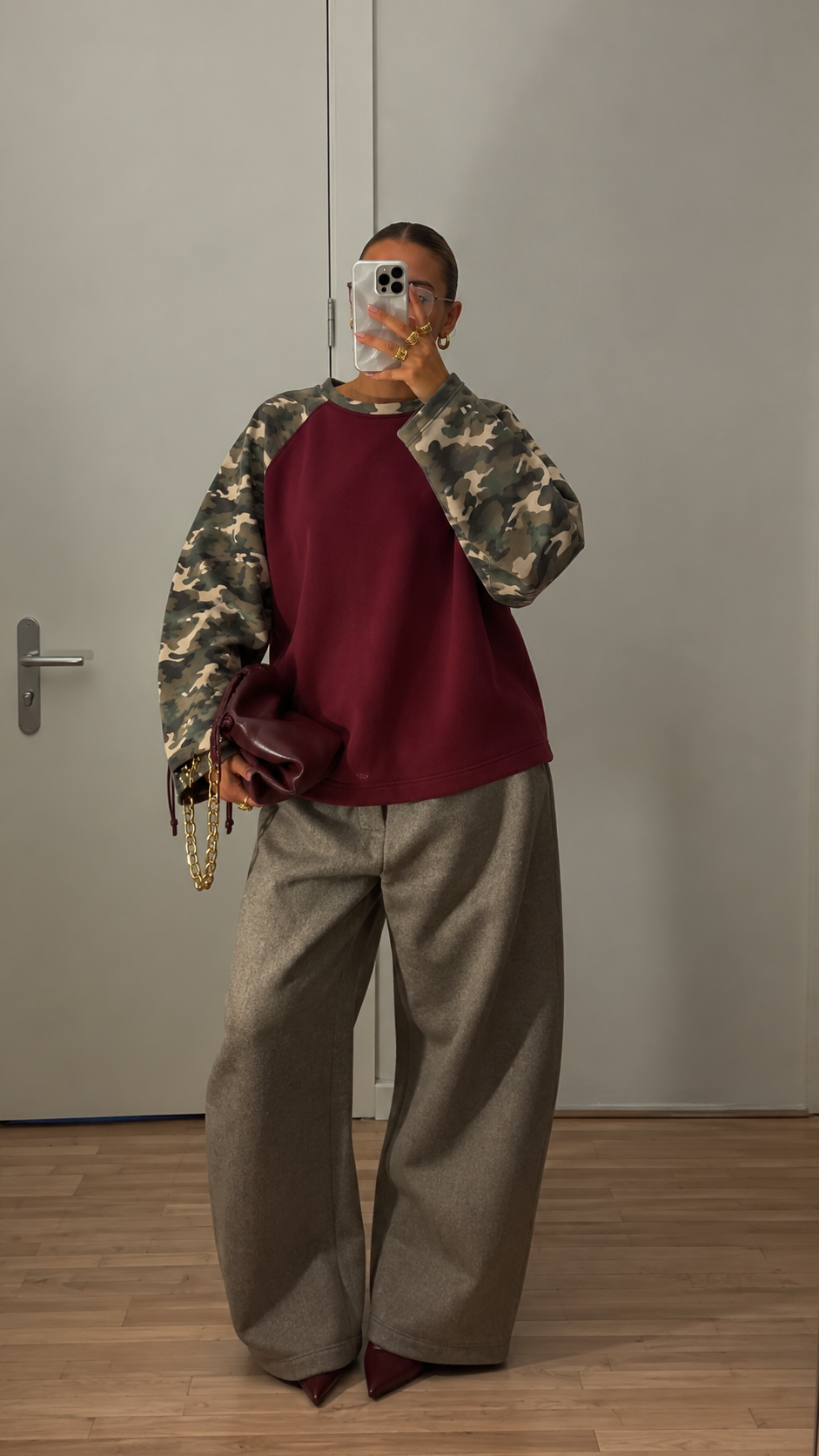 CAMOU SWEAT  - BORDEAUX