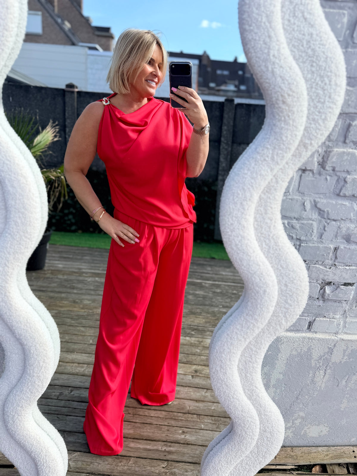 RINA PANTS LUSH - ROSSO