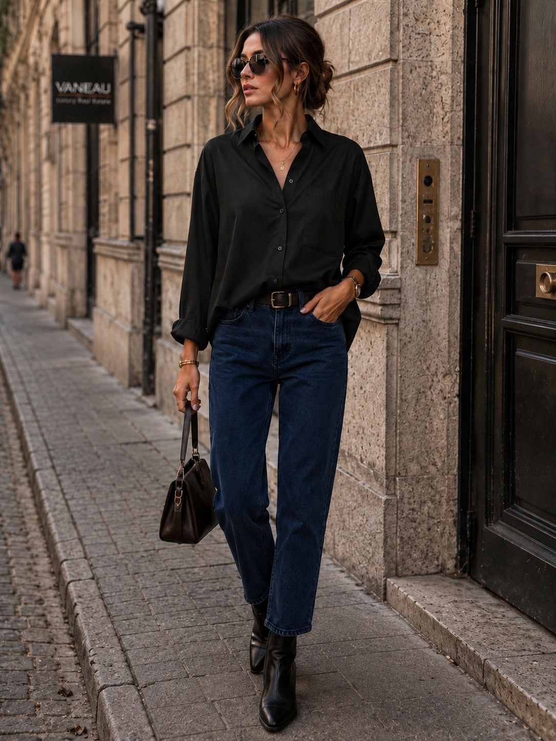 CHARM BLOUSE - BLACK