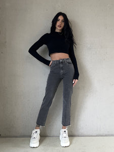 Mom Fit Jeans Grey