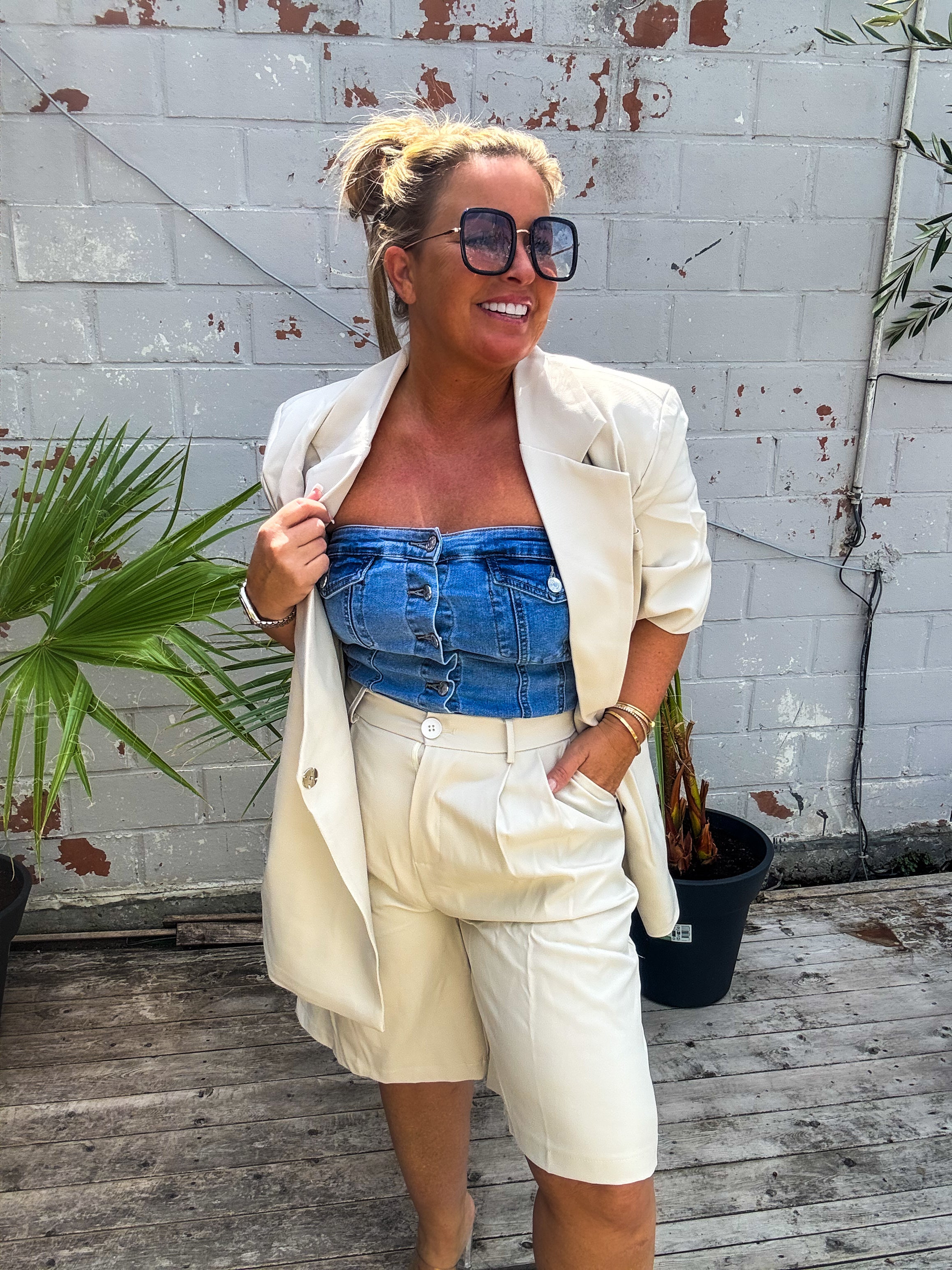 Amaya Blazer -Light Beige