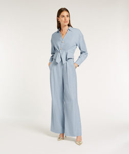 JOSH V Rivka High Rise Wide Pants - Dusty Blue Melange