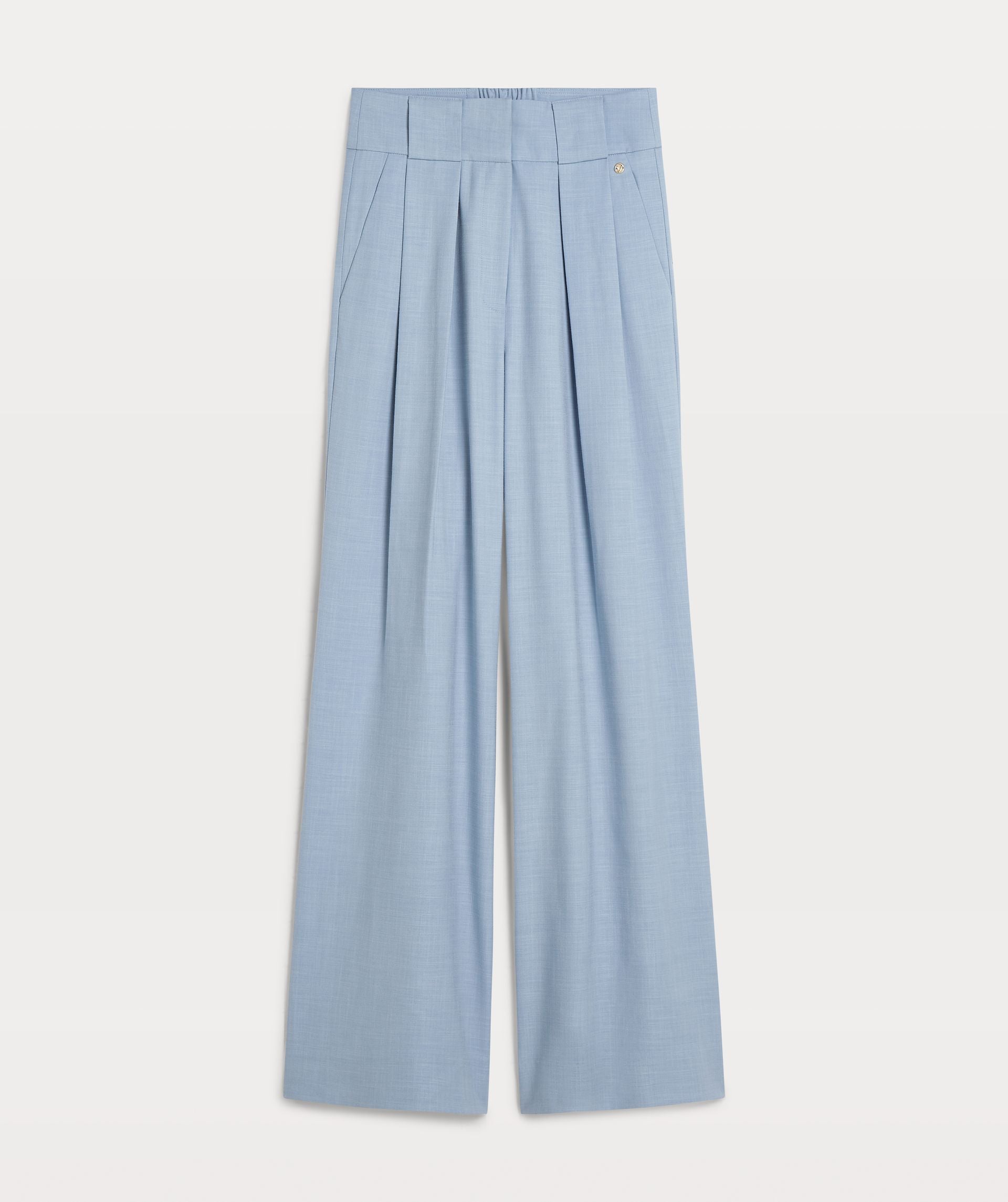 JOSH V Rivka High Rise Wide Pants - Dusty Blue Melange