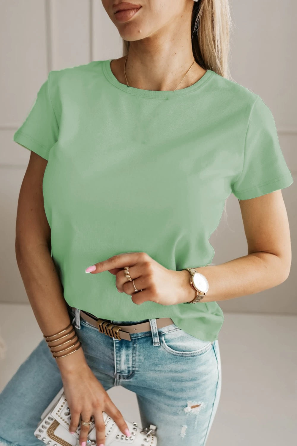 Shirt basic Salinas - mint