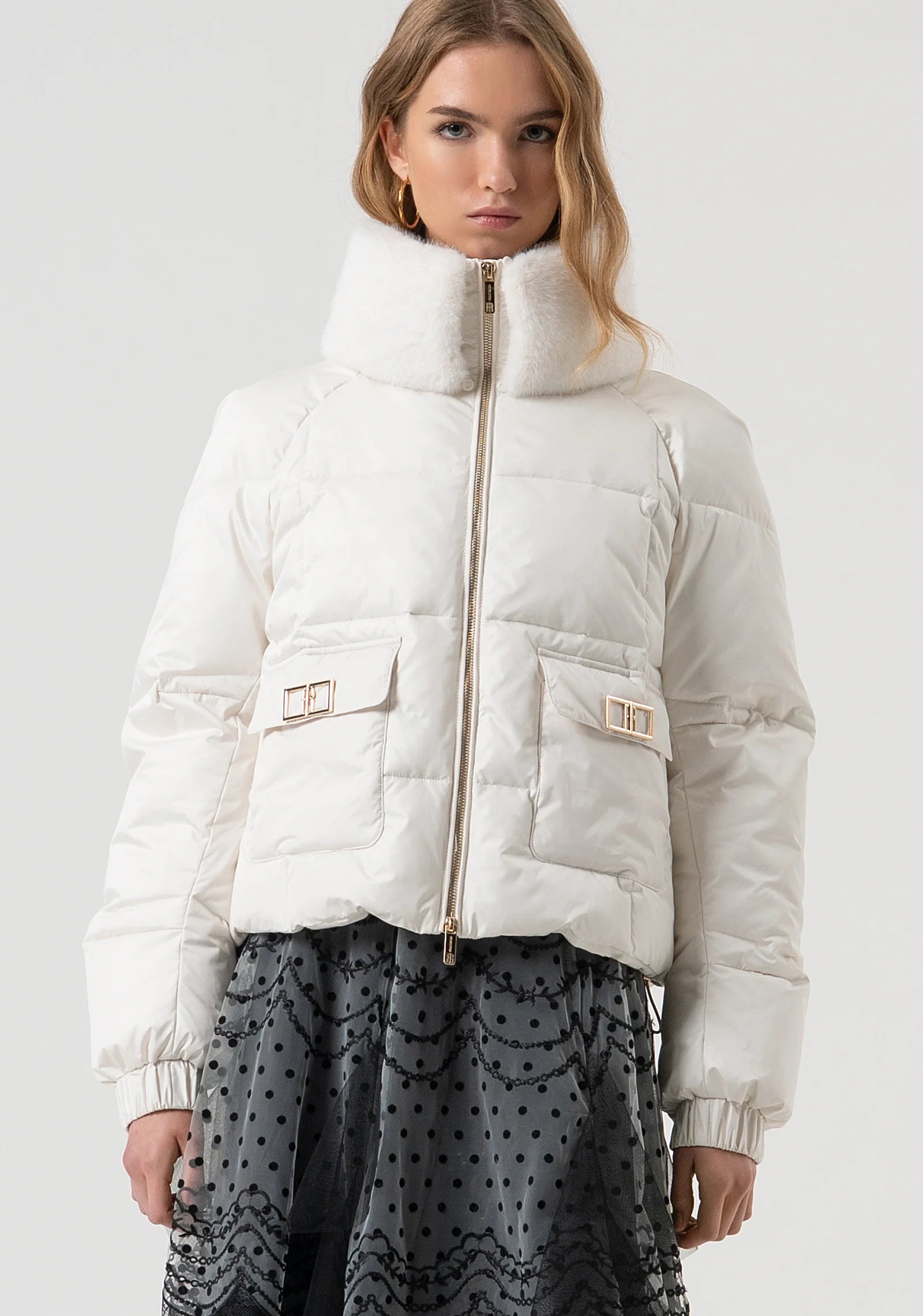 FRANCO puffer coat - Cream