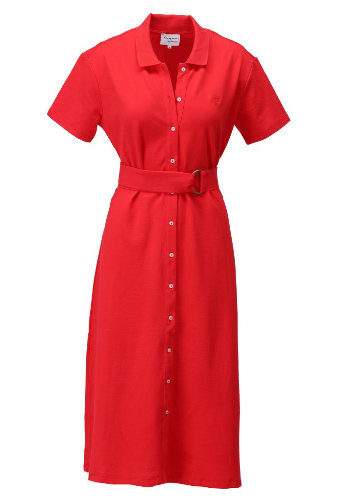 KD POLO DRESS - TOMATO