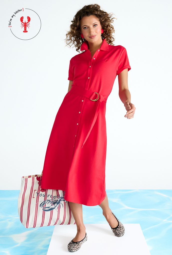 KD POLO DRESS - TOMATO