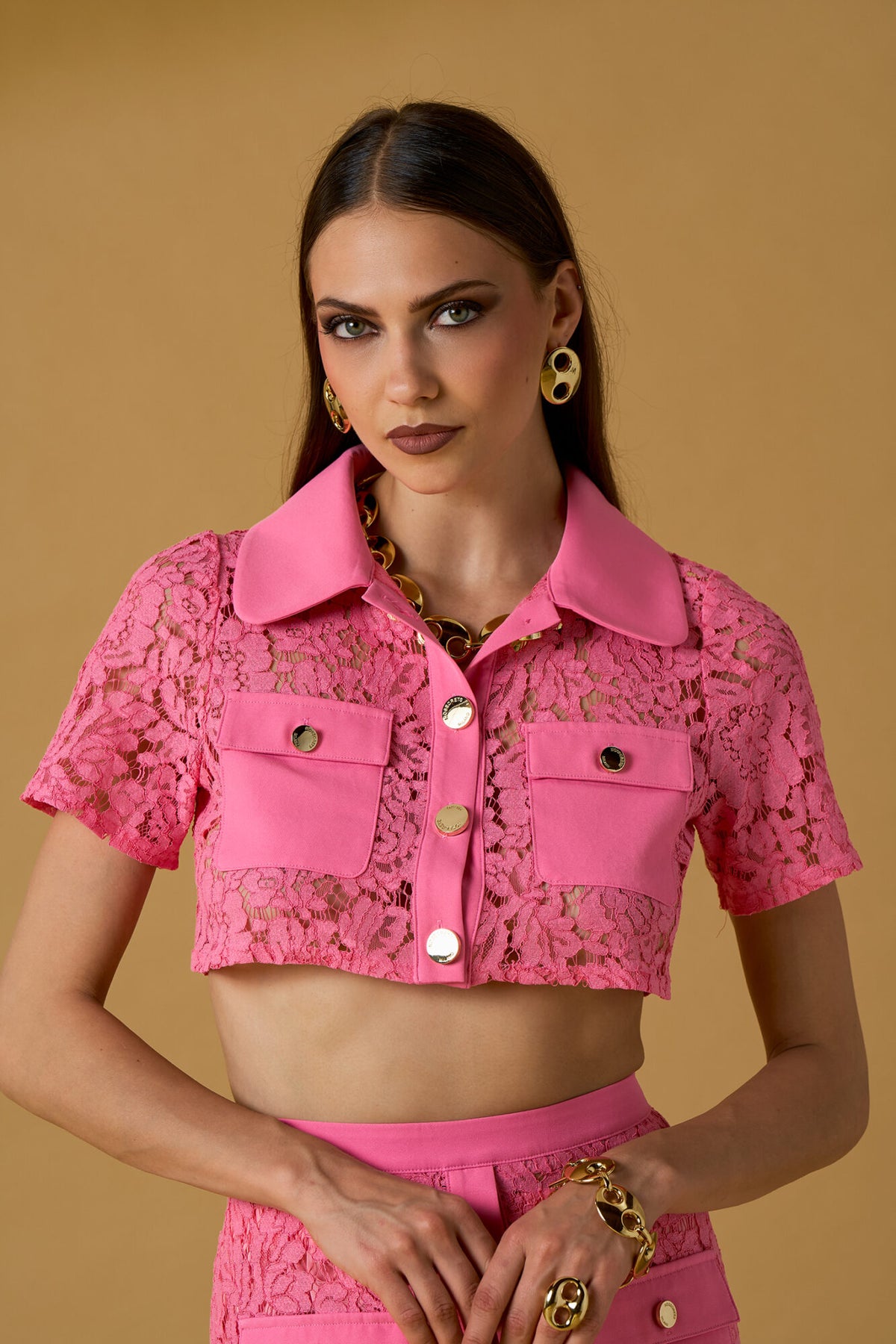 NO SECRET TOP CROCHET - PINK