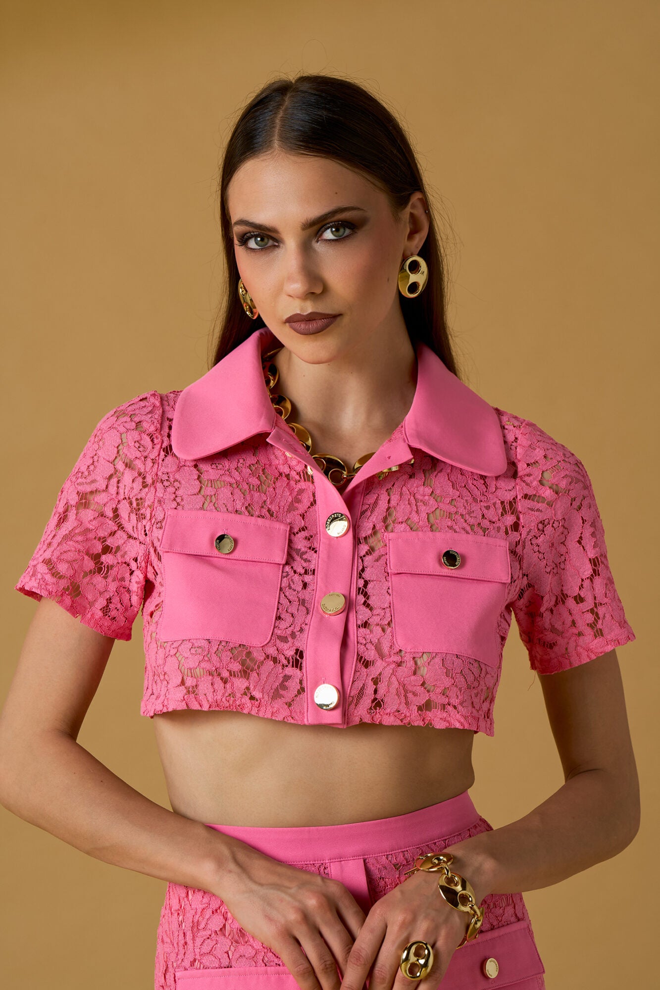 NO SECRET TOP CROCHET - PINK