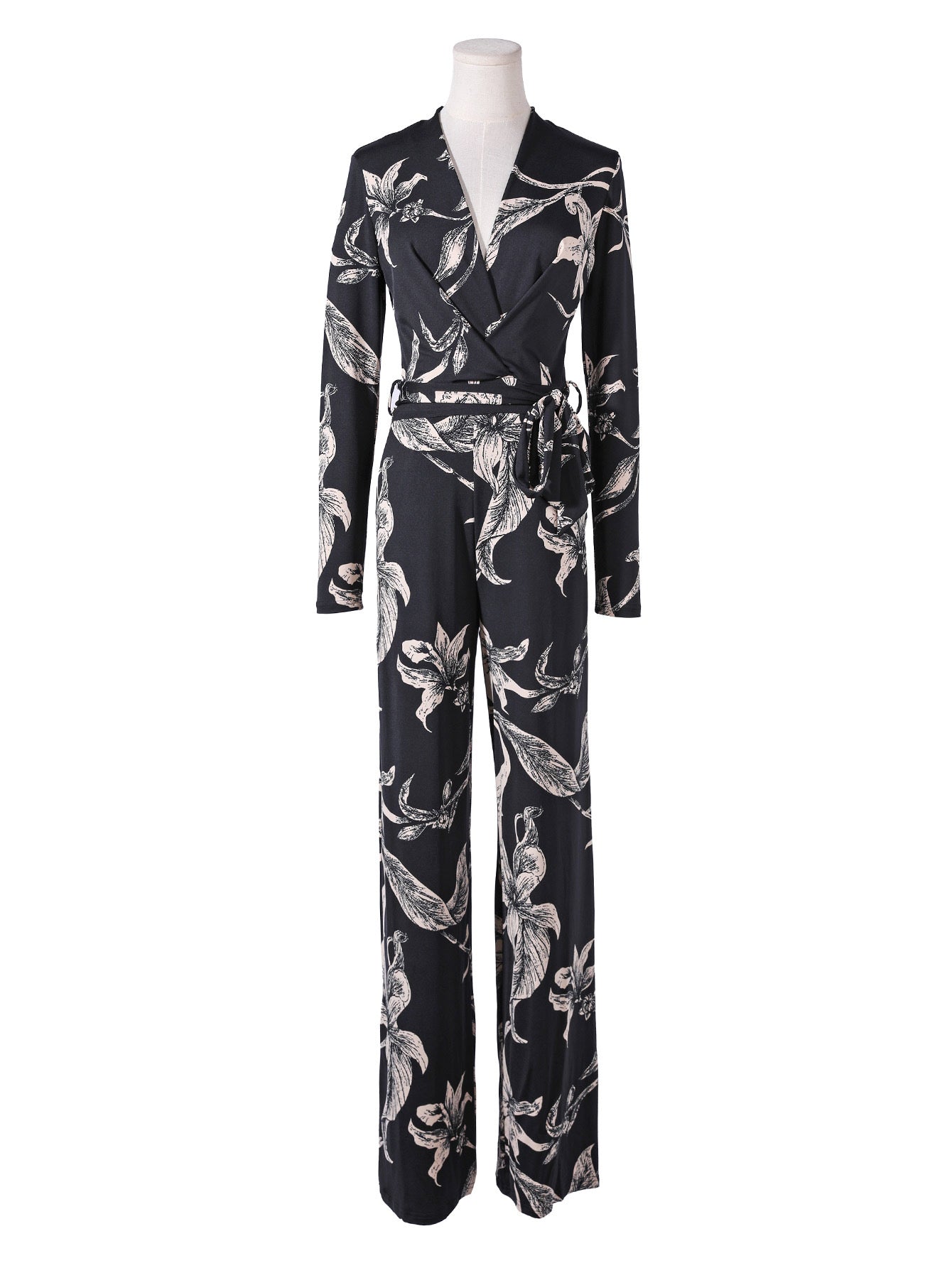 Jumpsuit flowers - Black