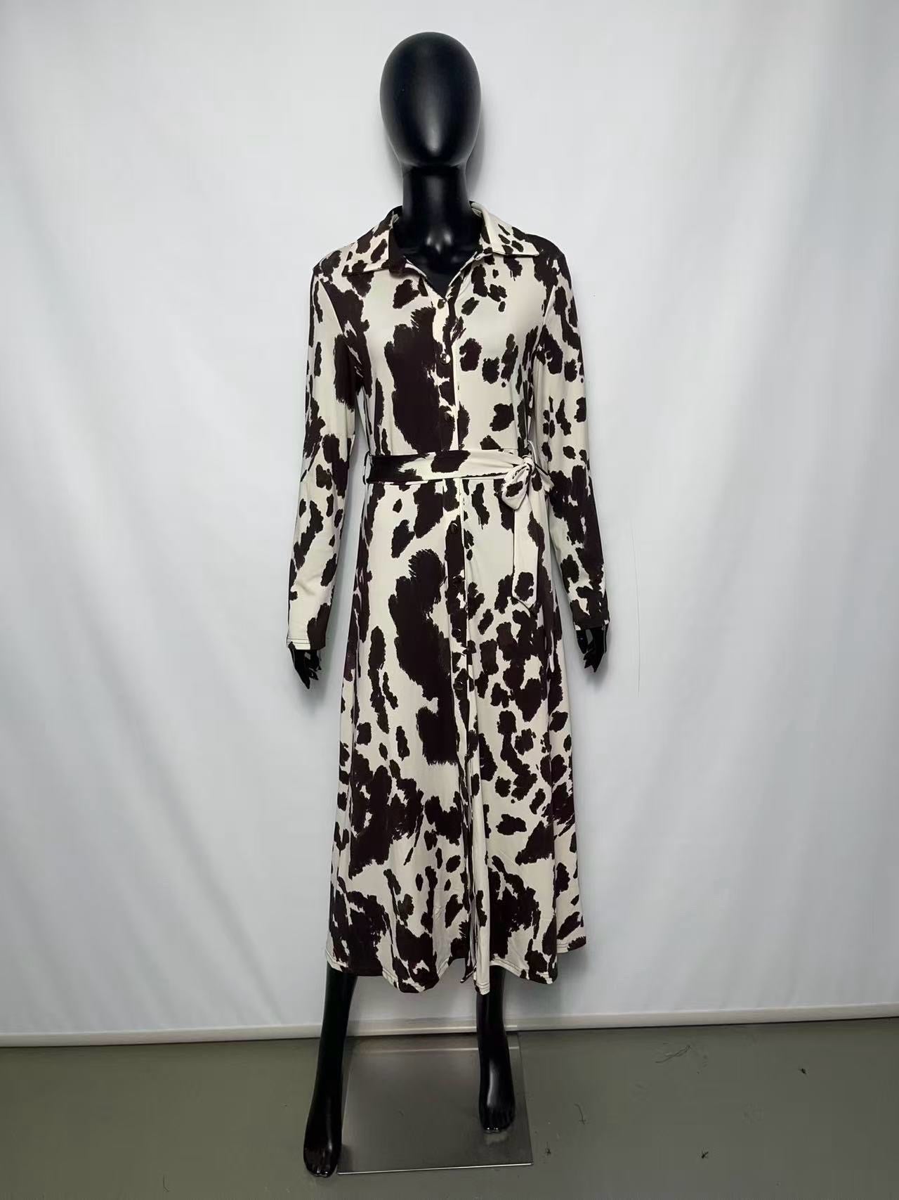 Cow dress - Coffee