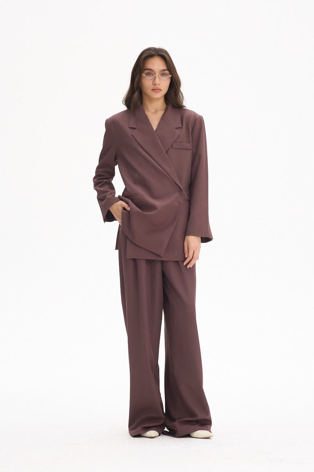 Amira blazer long sleeve - Prune