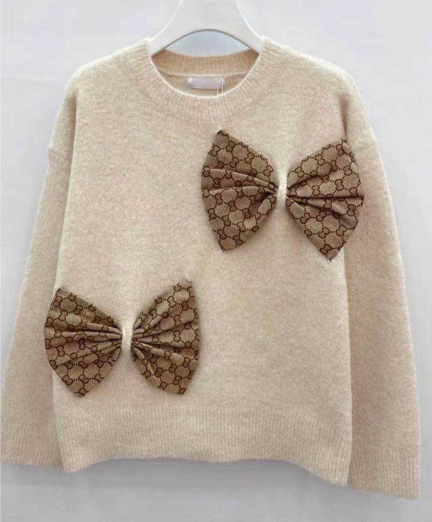 Bow flucci sweater - Crème
