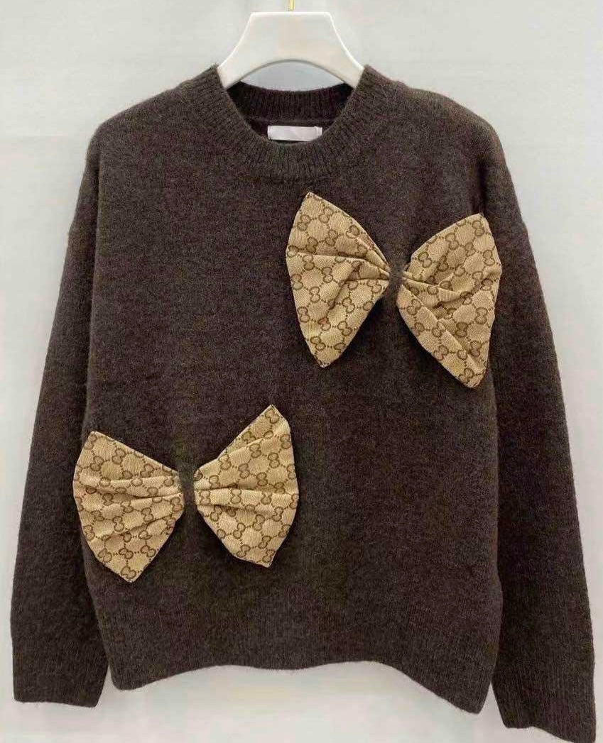 Bow flucci sweater - Choco