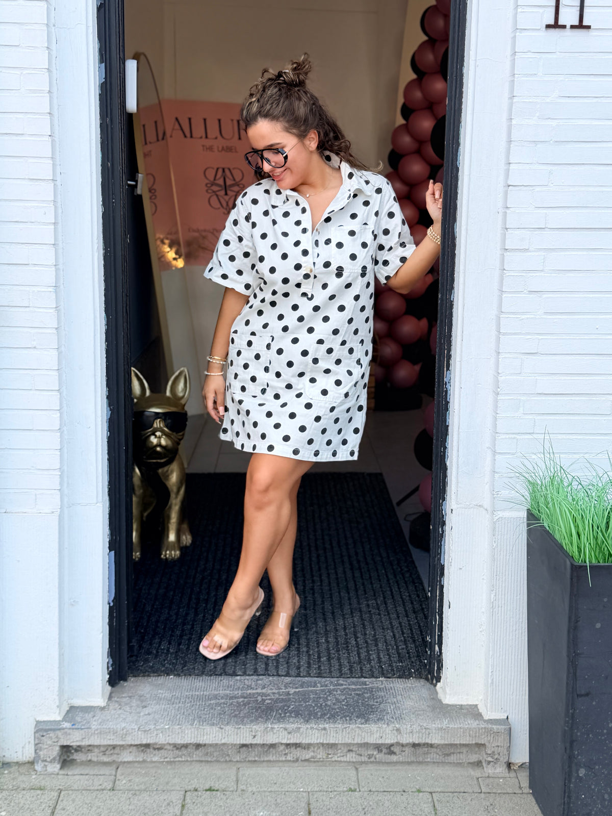 LOVIA DRESS - POLKA BLACK