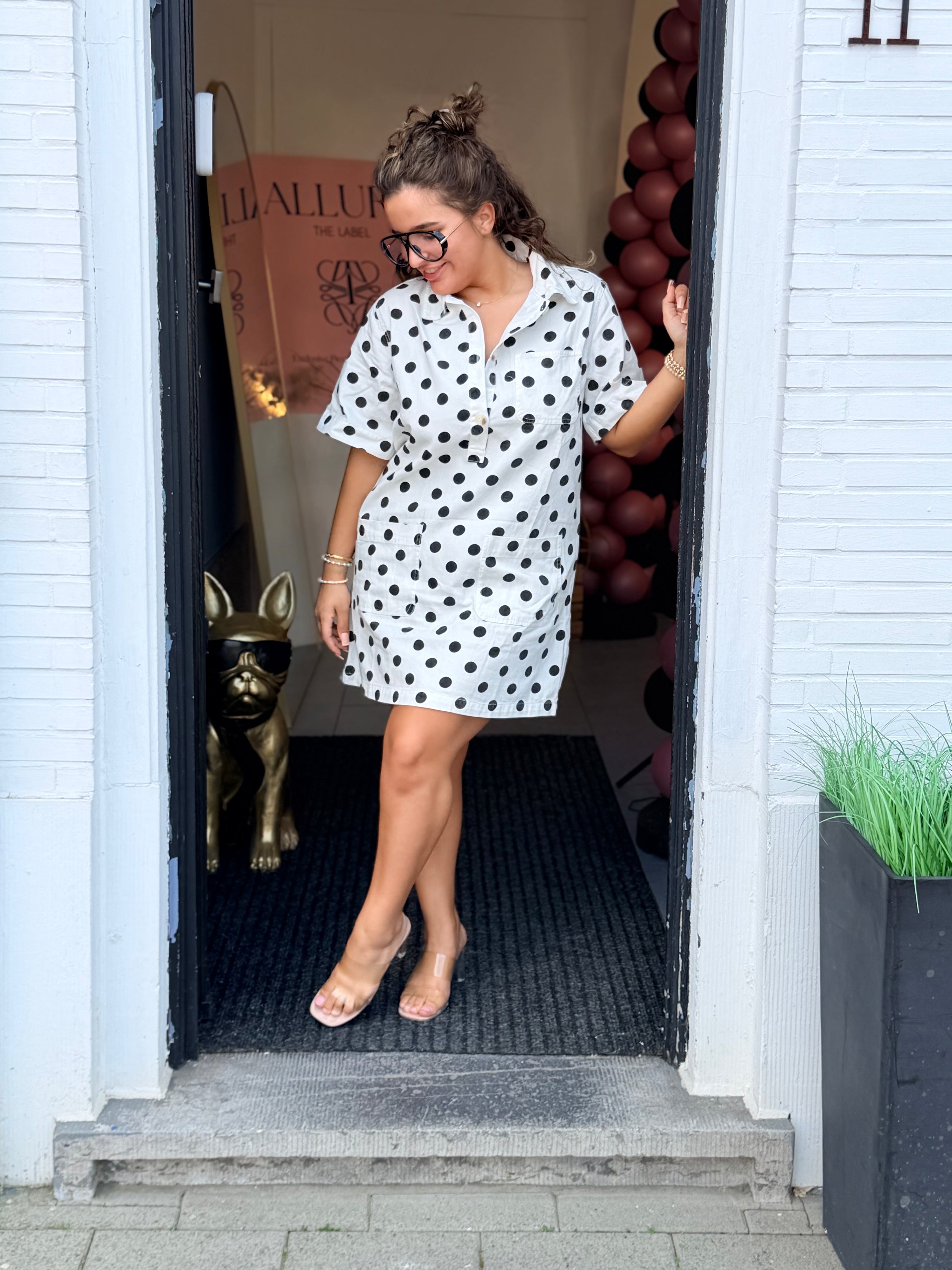 LOVIA DRESS - POLKA BLACK