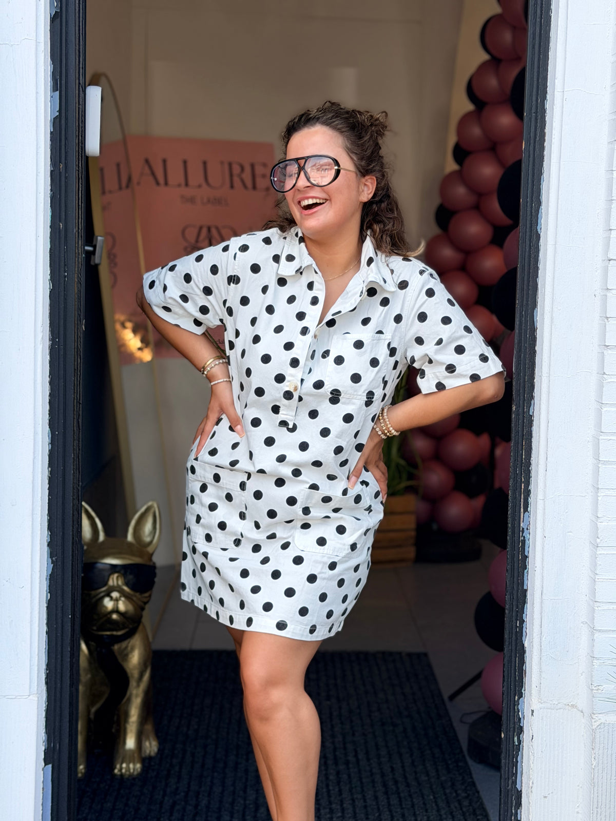 LOVIA DRESS - POLKA BLACK