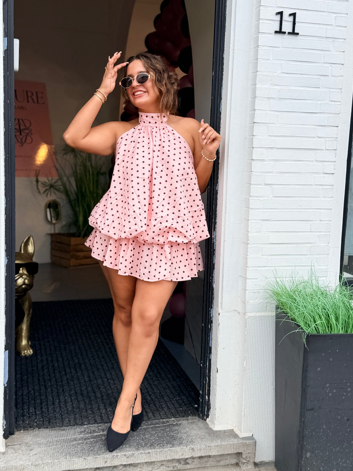 POLKA PLAYSUIT - ROSÉ
