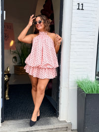 POLKA PLAYSUIT - ROSÉ