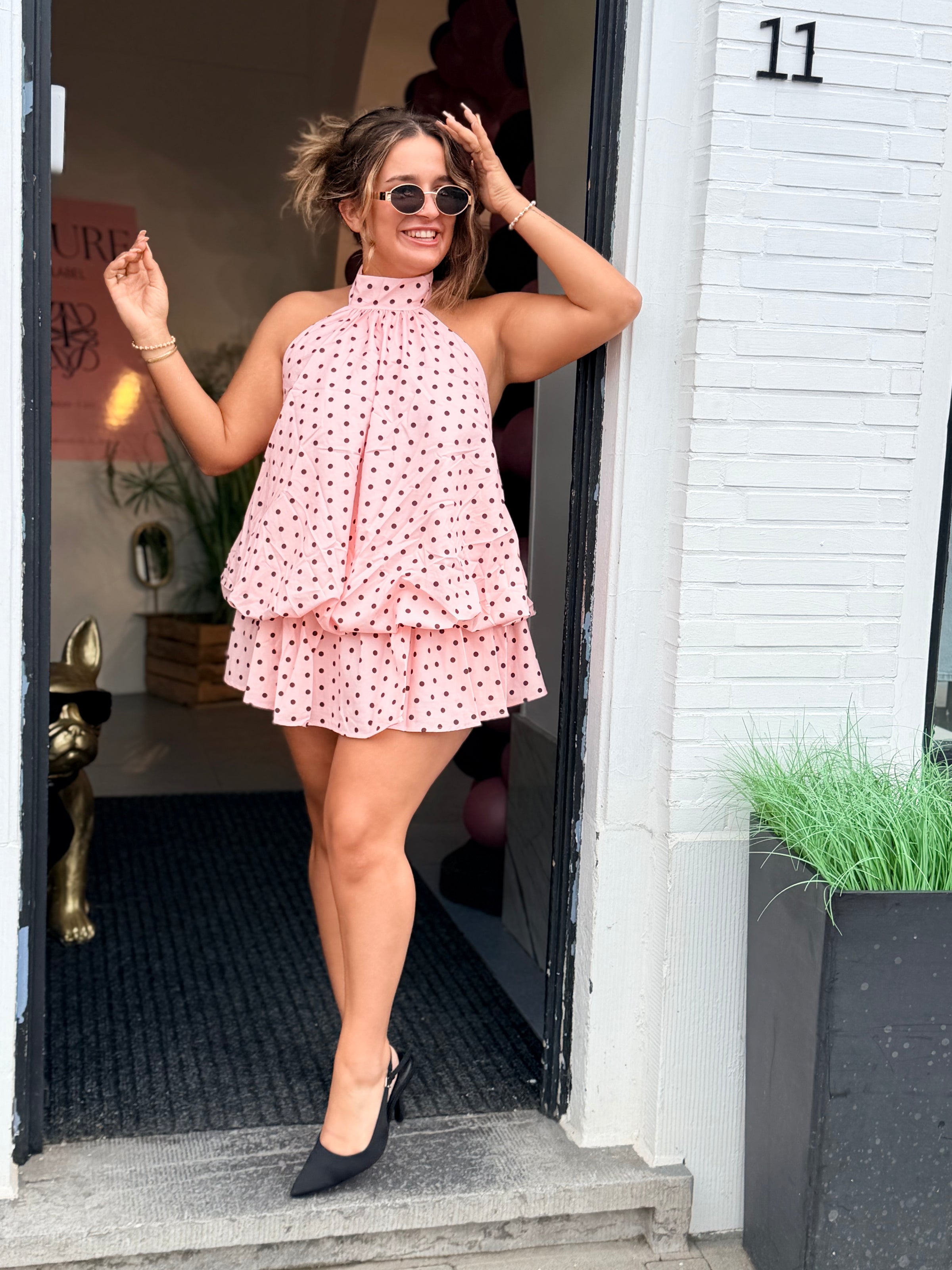 POLKA PLAYSUIT - ROSÉ