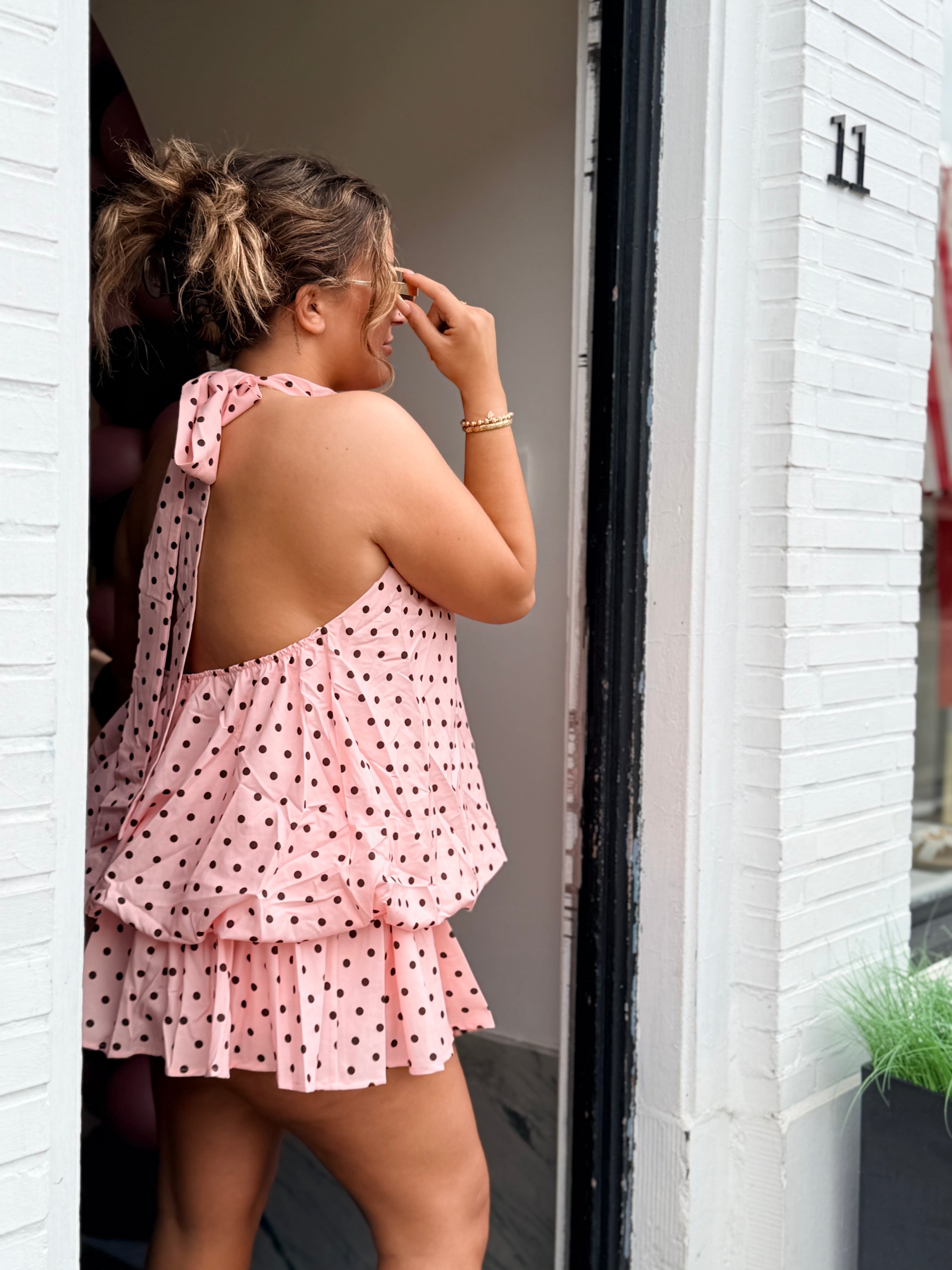 POLKA PLAYSUIT - ROSÉ