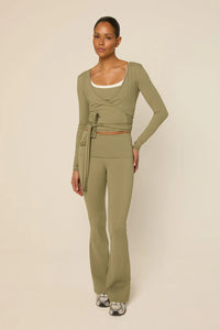 LOLA BRUNA WRAP TOP - SAGE GREEN