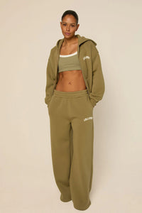 LOLA STELLA ZIP HOODIE - SAGE GREEN