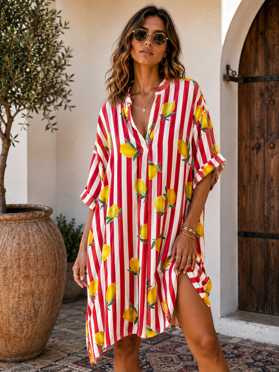 AZURA CITRUS DRESS - RED
