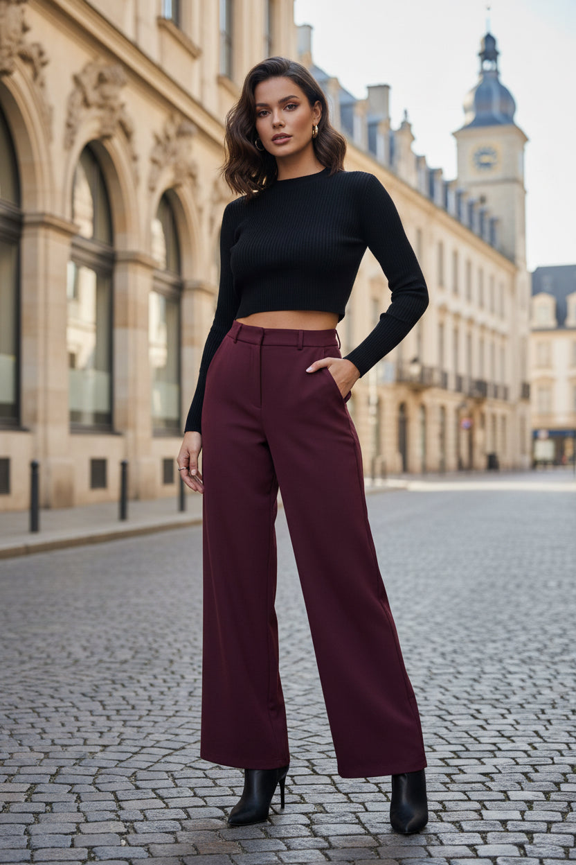 BLOOM PANTS - BORDEAUX