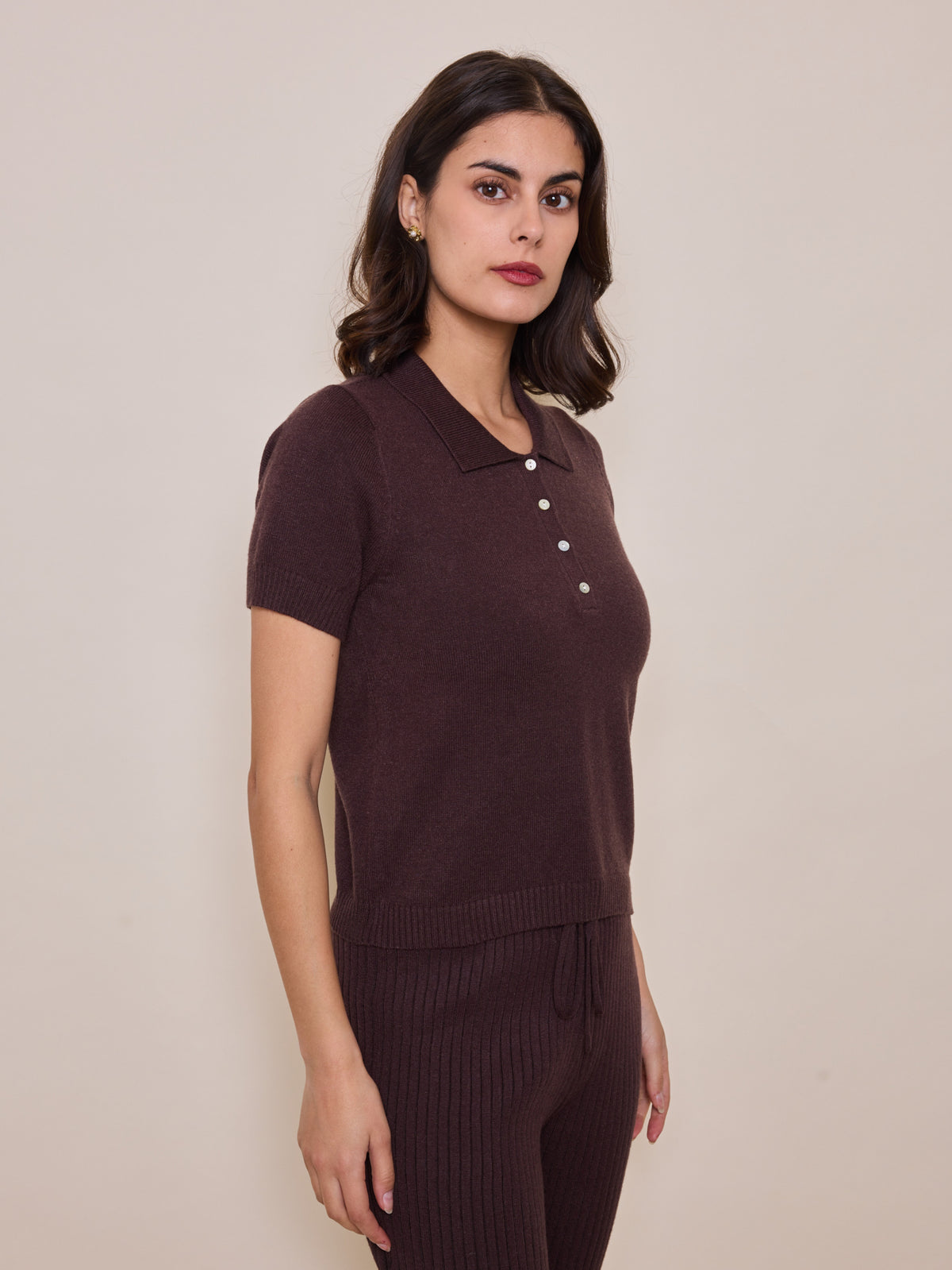 IVY POLO KNIT - BROWN