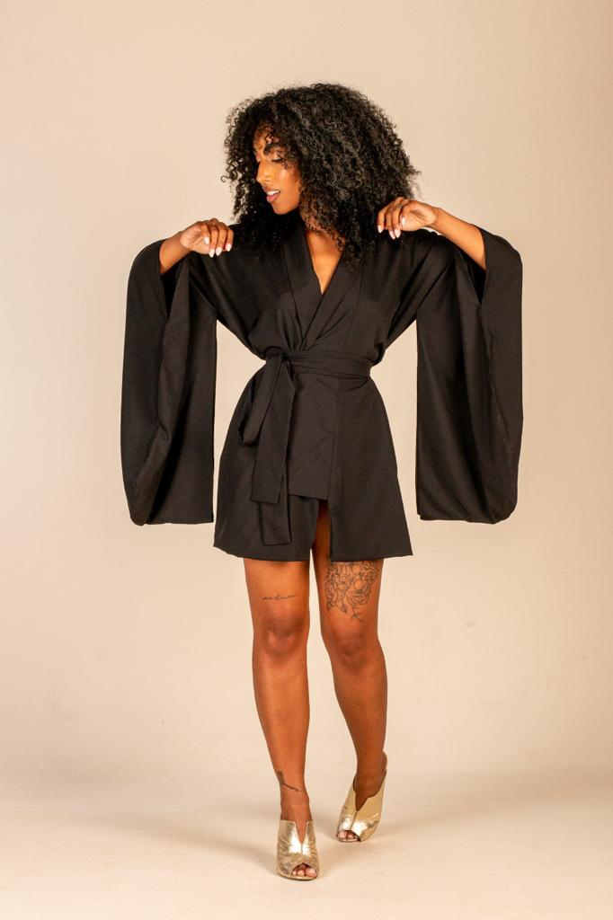 Maria Sanz Kimono Schibuya Curto Black Strass